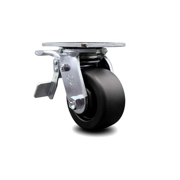 4 Inch Polyolefin Caster with Ball Bearing and Brake/Swivel Lock
